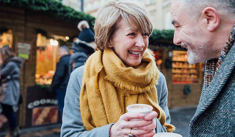 Mature Couple Drinking Coffee